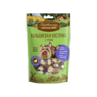 Деревенские лакомства Лакомство для собак для мелких пород Кальциевая косточка с уткой 55 г