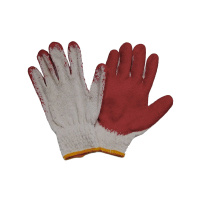 Перчатки однообливные х/б красные (10) /058287