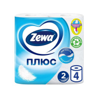 ZEWA Plus бумага туалетная двухслойн. белый 4шт флексопленка / шт / 003308