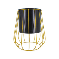 Настольное кашпо для цветов металлическое черное на пластиковой подставке 20x20x23 см