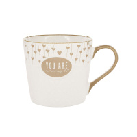 Кружка керамическая с надписью You Are Enough бело-бежевая 405 мл
