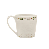 Кружка керамическая белая с орнаментом Вязание 455 мл