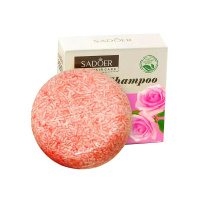 Sadoer Шампунь твердый очищающий для всех типов волос с аргановым маслом и розой 60 г
