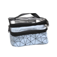 Косметичка универсальная на молнии с геометрическими узорами 22x17x15 см