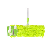 Liao Швабра с насадкой из микрофибры 40х10 см, педалью и телескопической ручкой, зеленый