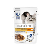 Perfect Fit Корм влажный для кошек с чувствительным пищеварением Индейка в соусе 75 гр