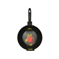 DVL Сковорода вок (t/датчик) Inferno d28см индукц.дно алюминий антипр.покр. черная Gusto