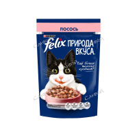Felix Корм влажный для кошек Природа вкуса с лососем в соусе 75 гр