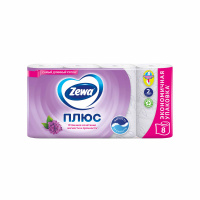 Zewa Туалетная бумага Plus двухслойная Сирень 8 шт
