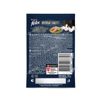 Felix Корм влажный для кошек Вкусный паштет со вкусом курицы и кролика 75 г