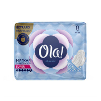 Ola Прокладки гигиенические Wings Classic Singles Супер, мягкая поверхность 8 шт