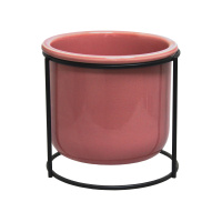 Настольное кашпо из керамики на металлической подставке 18x18x14,5x18 см