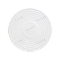 Блюдце Вэйв белое, стеклокерамика 15 см