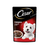 Cesar Корм влажный для собак Говядина с овощами в соусе 85 гр